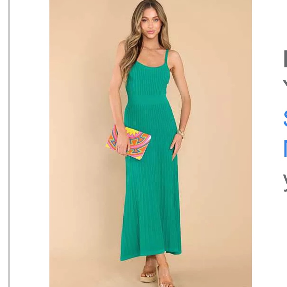 Skip In My Step Maxi Dress Green Small
